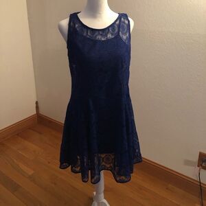 Royal blue Fishbowl circle-skirt dress
